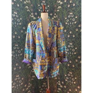 Vintage jacket with baroque prints, size 10